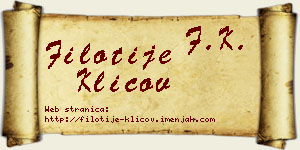 Filotije Klicov vizit kartica